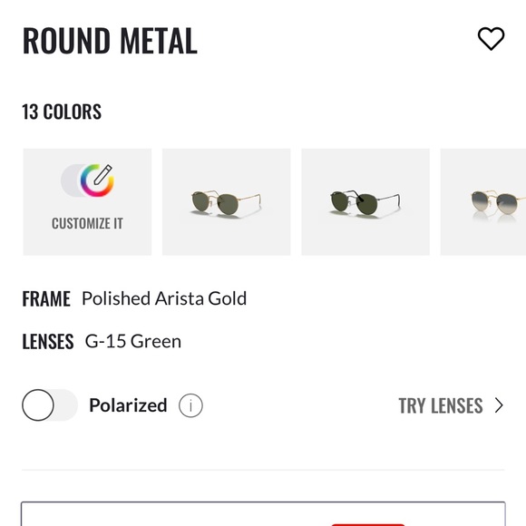 Ray-Ban Gold Sunglasses main image 10
